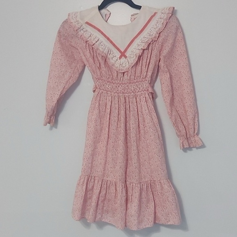 VINTAGE girls dress long sleeve pink size 10